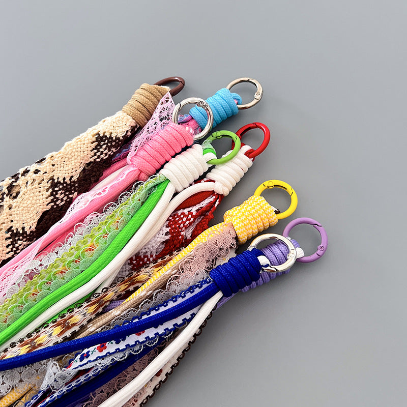 Braided Boho Lace Tassel Crochet Keychain Polyester 19cm 4pcs 3