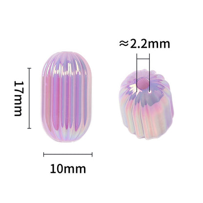 UV Plating Irregular Lantern Acrylic Beads 17x10mm Colorful Gradient 50pcs 3