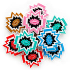 Silicone Focal Beads Cartoon Wormhole Bright Star Layered Design 20pcs