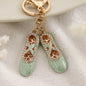 Alloy Ballet Shoes Keychain Marbled Turquoise Rhinestone Hearts 4