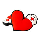 Silicone Focal Beads Love Nurse Heart With White Hat 20pcs 4