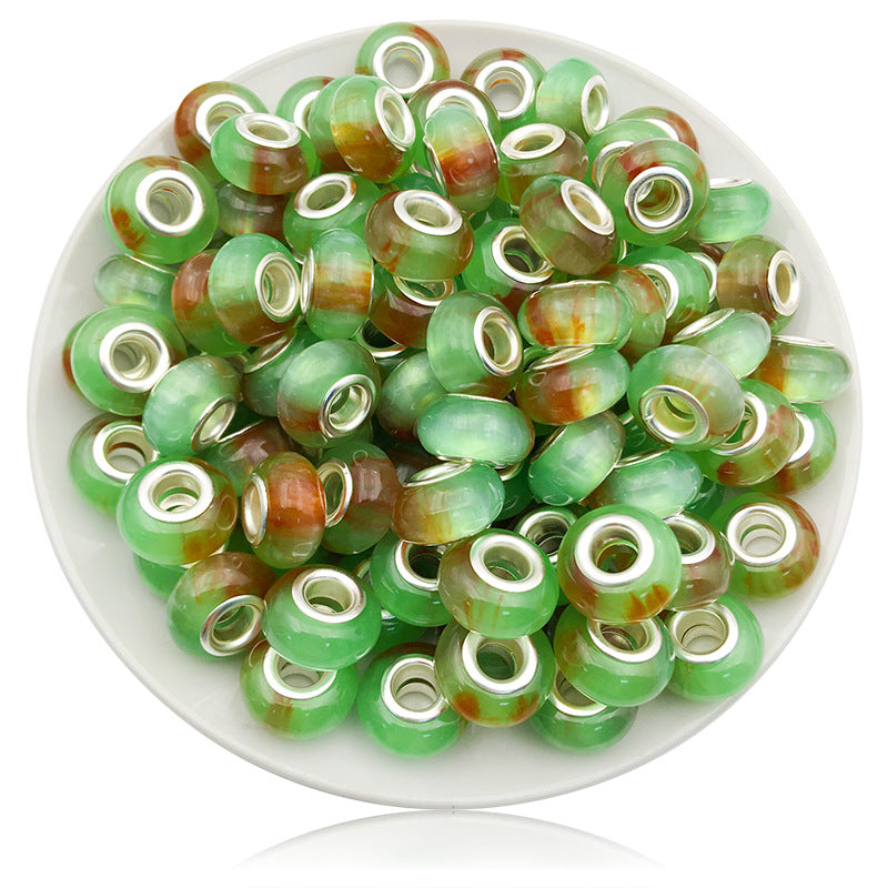 Gradient Resin Spacer Beads 13mm Matte Imitation Opal 40pcs 15