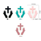 Silicone Focal Beads Pacifier Chain Open Hands Cross Design 20pcs