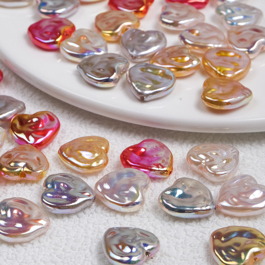 Baroque Irregular Heart Acrylic Beads 14mm Imitation Pearl 20pcs 2