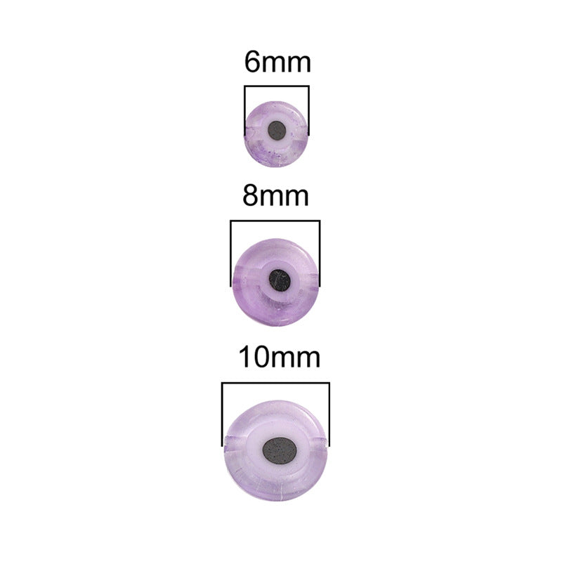 Lampwork Glass Beads Evil Eye Macaron Color Translucent 6mm 8mm 10mm 3