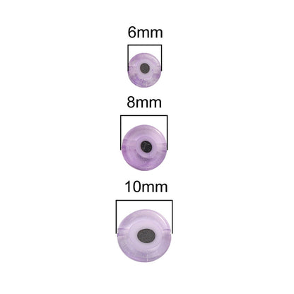 Lampwork Glass Beads Evil Eye Macaron Color Translucent 6mm 8mm 10mm 3