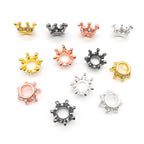 Vintage Crown Rhinestone Beads 12mm Alloy Pave Mixed Finishes 50pcs 5