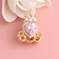 Heart Pumpkin Carriage Rhinestone Beads 28mm Alloy Pave Multi Color 5pcs 24