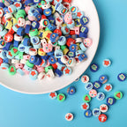 Flat Clay Beads 10mm Marine Life Pattern Colorful 100pcs 3