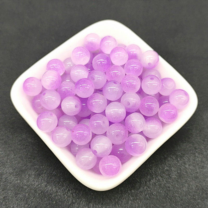 Dual Color Round Glass Beads 8mm Gradient Painted 100pcs 13