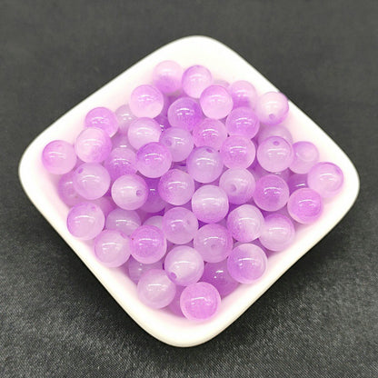 Dual Color Round Glass Beads 8mm Gradient Painted 100pcs 13