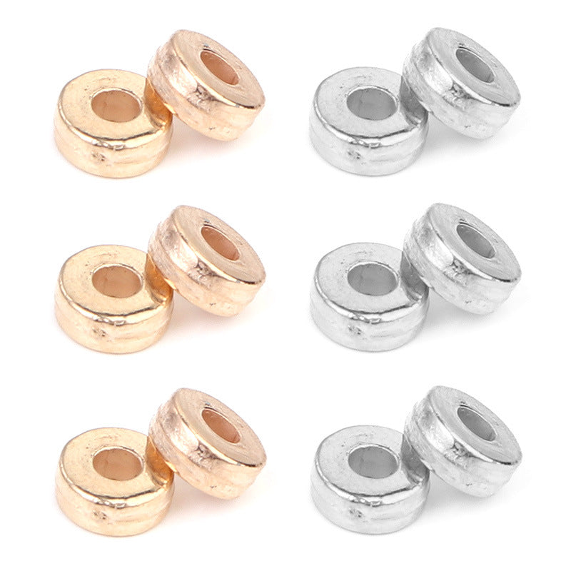 Plated Flat Round Acrylic Beads 6mm Gold and Silver 100pcs 2