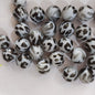 Jelly Bubblegum Beads 20mm White Leopard Print Glossy 10pcs