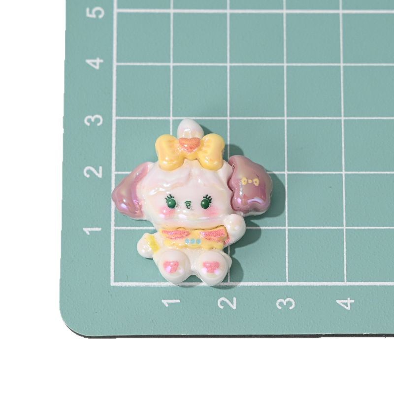 Glossy UV Plating Kitten Resin Beads Playful Pastel Outfits 10pcs 5