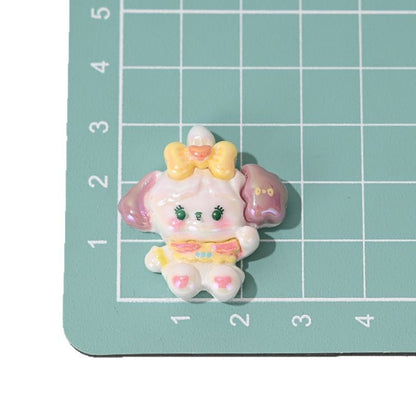 Glossy UV Plating Kitten Resin Beads Playful Pastel Outfits 10pcs 5