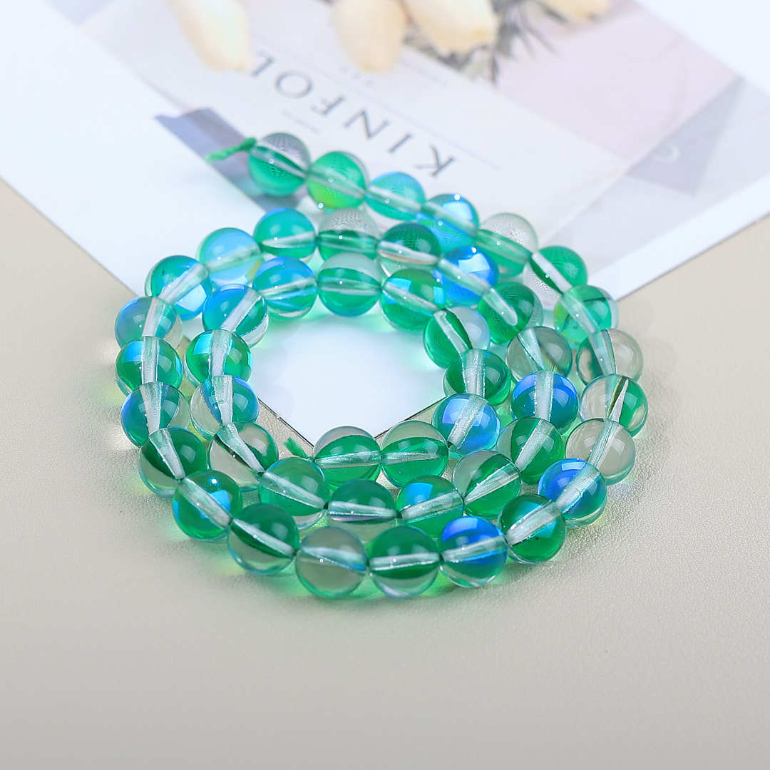 Mermaid Round Glass Beads 6mm Matte Pastel Jewel Tones 40pcs 49