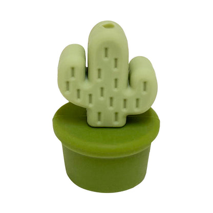 Silicone 3D Focal Beads Flowerpot Cactus Textured Vibrant Pots 20pcs 4