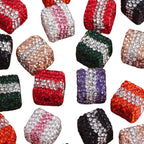 Polymer Clay Cube Rhinestone Beads 24mm Waistline Sparkle 5pcs 5