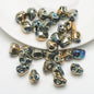 Electroplated Skull Glass Beads 8X10mm Vintage Iridescent Chrome 30pcs 14