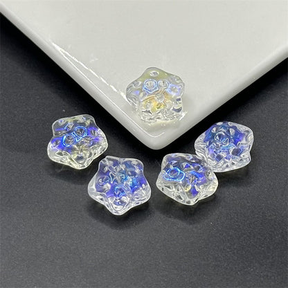 Meteor Crater Five-Pointed Star Glass Beads 14mm Transparent 100pcs 2