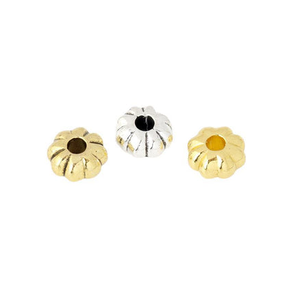 Alloy Flat Pumpkin Spacer Beads 5-7mm Striped Tibetan Style 100pcs 5