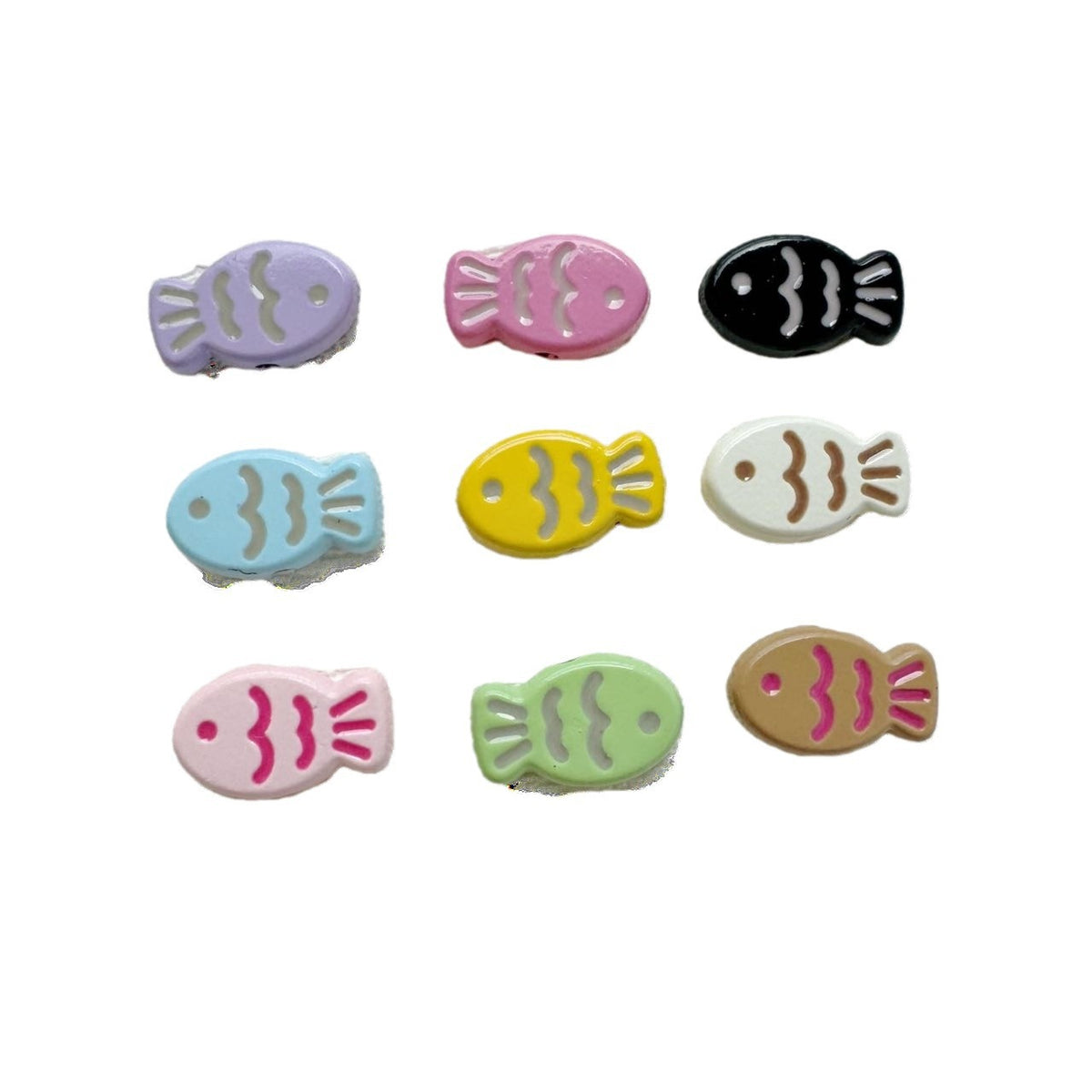 Fish Metal Beads 13mm Baking Painted Biscuit Style 20pcs 4