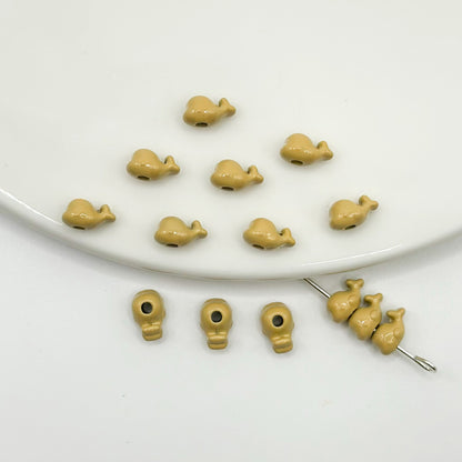 Whale Metal Beads 8mm Baking Painted Colorful 50pcs 19