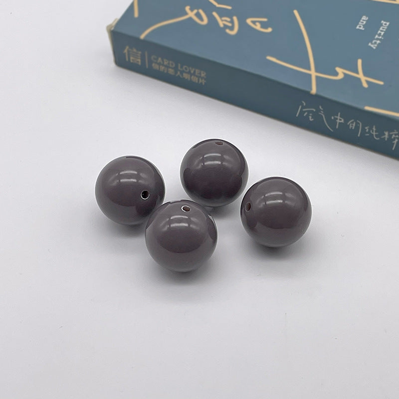 Opaque Bubblegum Beads 20mm Solid Color Glossy Mixed 113pcs 38