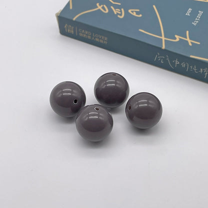 Opaque Bubblegum Beads 20mm Solid Color Glossy Mixed 113pcs 38