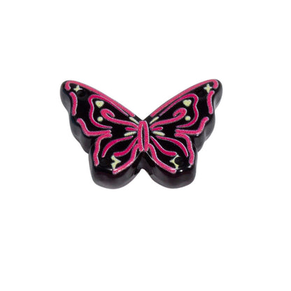 Hand Painted Butterfly Acrylic Beads 25mm Enamel Finish 10pcs 8