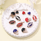 Rugby Series Metal Beads Enamel Painted Zinc Alloy 50pcs 2