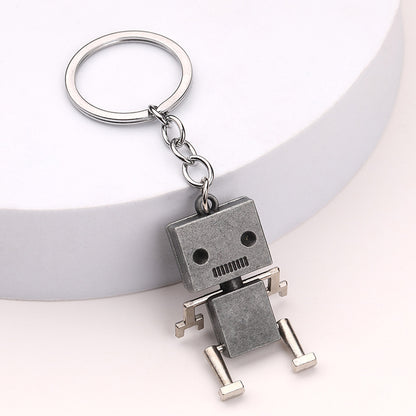 Alloy Robot Keychain Vintage Zinc Alloy Blocky Design 4