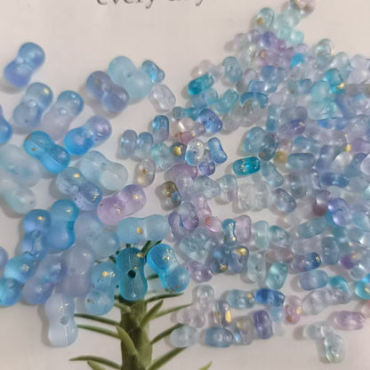 Acrylic Peanut Spacer Beads 3x6 6x11mm Transparent Frosted Gilded 1000pcs 10
