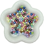 Heart Metal Beads 8mm Two-Tone Enamel Baked Finish 20pcs 5