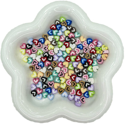 Heart Metal Beads 8mm Two-Tone Enamel Baked Finish 20pcs 5