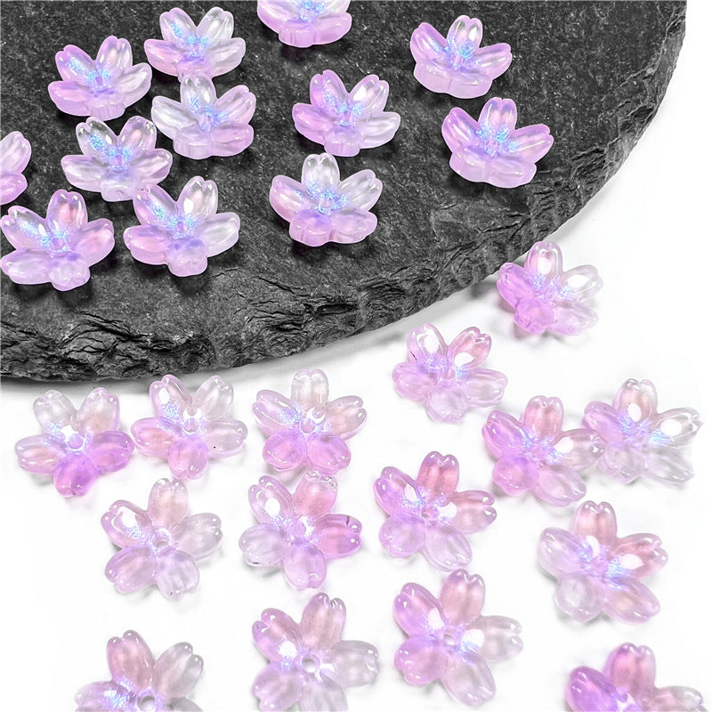 Czech Glass Beads Cherry Blossom 10mm Iridescent Pastel 50pcs 17