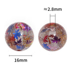 Shimmer Glitter Filled Resin Beads 16mm Round Autumn Leaf 50pcs 3