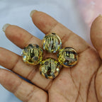 Plated Bubblegum Beads 20mm Striped Christmas Colors 50pcs 7