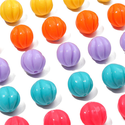 Opaque Pumpkin Acrylic Beads 12mm Colorful Round 40pcs 5