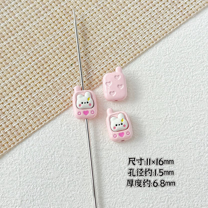 Painted Metal Beads 16mm Enamel Baking Phone & Yogurt Box 10pcs 5