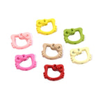 Hollow Kitty Metal Beads 16mm Painted Plating Alloy 20pcs 5