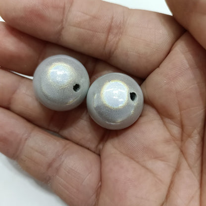 Plated Bubblegum Beads 20mm Iridescent Laser-coated Bulb 50pcs 2