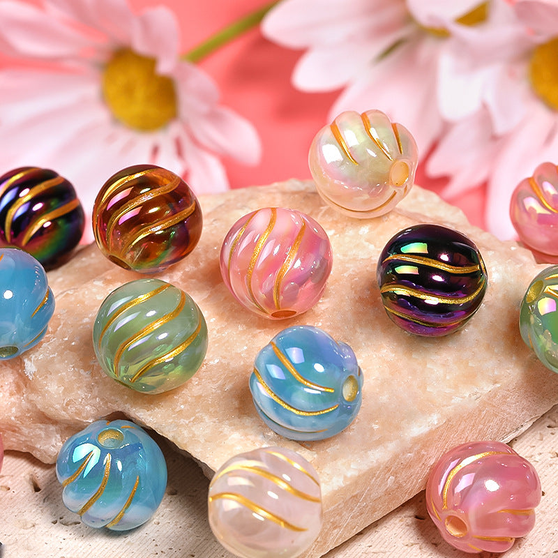 Gilded Star and Twisted Acrylic Beads 16mm Mixed Colors 50pcs