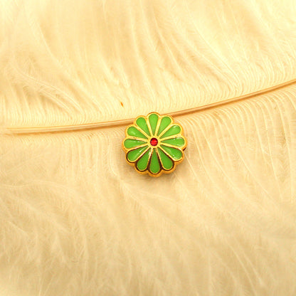 Flower Metal Beads 11mm Cloisonne Sunflower Enamel Alloy 30pcs 13