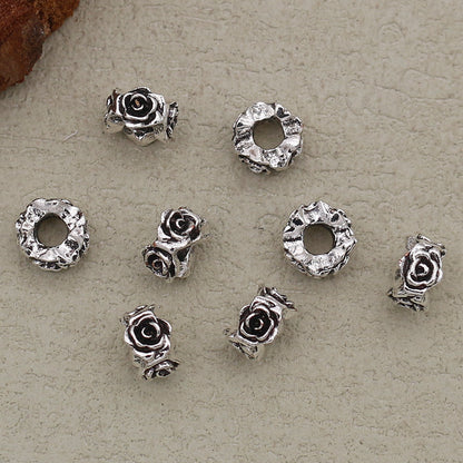 Alloy Rose Ring Spacer Beads 8mm Antique Silver 100pcs 6