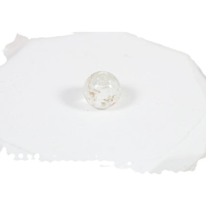 Lampwork Glass Beads Round 10-12mm Transparent Silver Foil Floral 10pcs 5