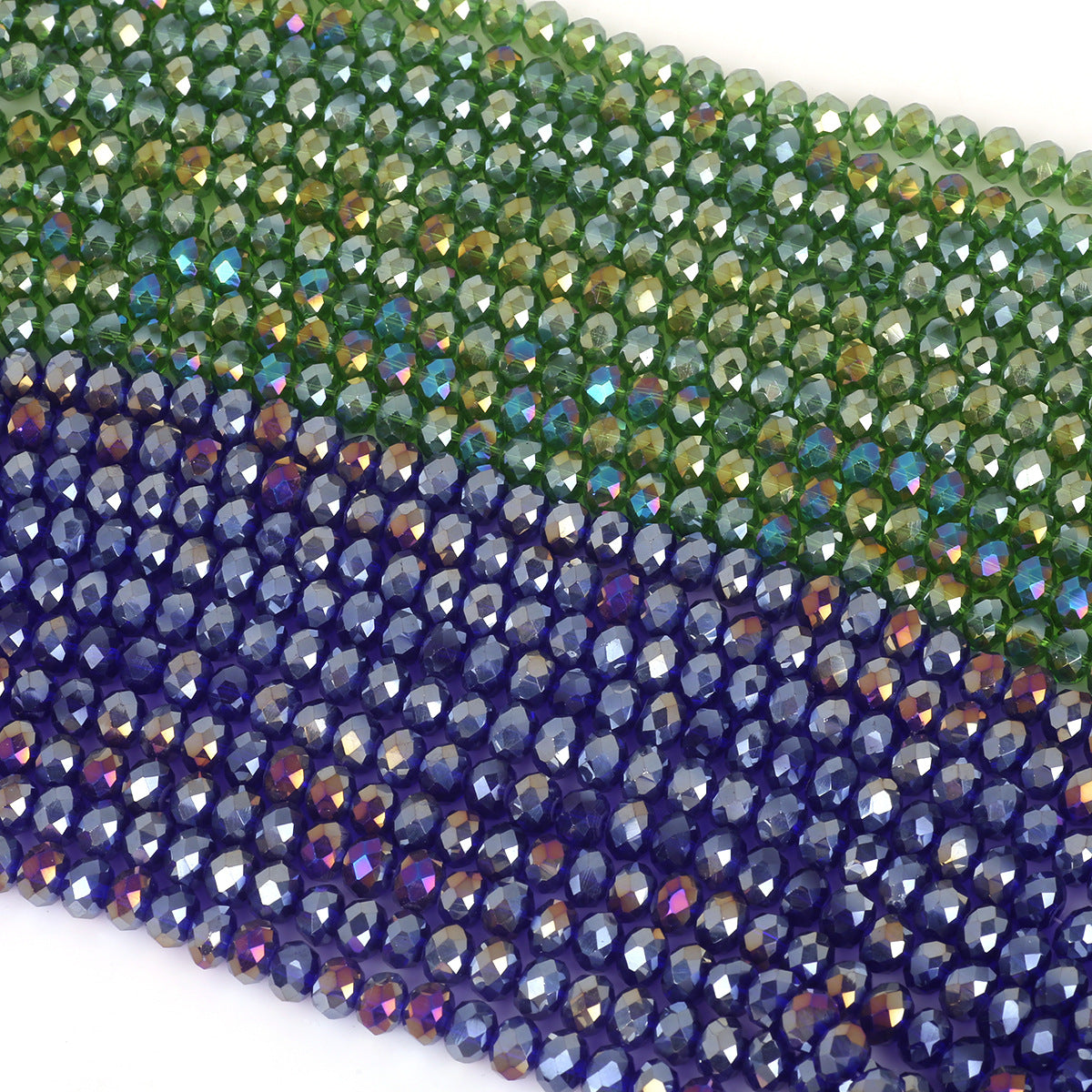 Glass Faceted Spacer Beads 8mm Iridescent Plating 2