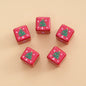 Baking Painted Christmas Square Acrylic Beads 15mm 10pcs 8