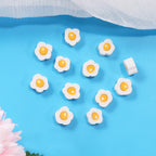 Flower Clay Beads 9mm Fried Egg Design Polymer 100pcs 4