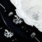Scaly Elongated Snake Metal Beads 17mm Bright Silver 30pcs 5